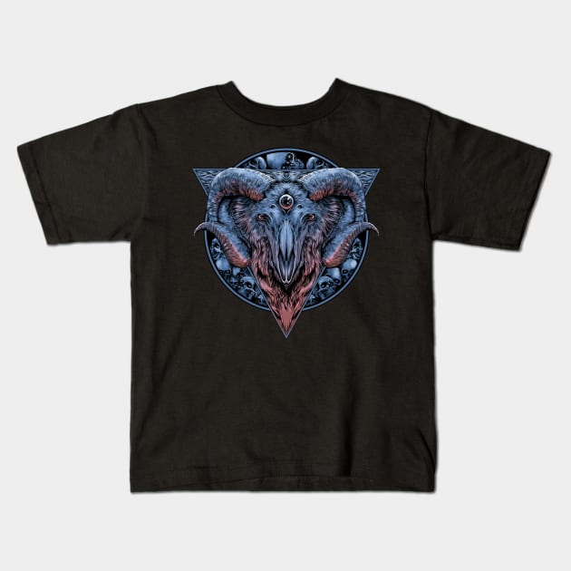 GOAT HEAD Kids T-Shirt by mhr24